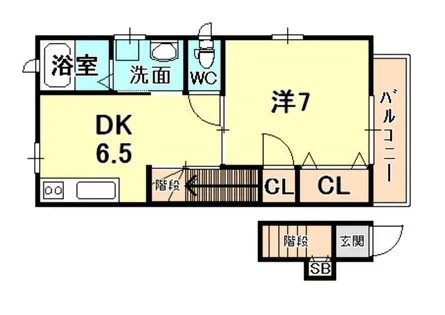 ヴァレンティア西宮北口【2階】の間取り
