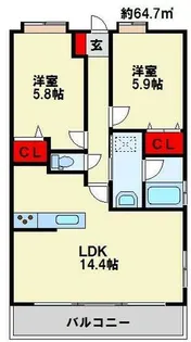 ニューガイア四季彩の丘A棟【4階】の間取り