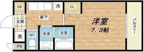 シャルマンフジ大阪城南【4階】の間取り