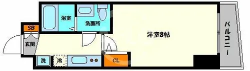 SERENITE堺筋本町SUD【11階】の間取り