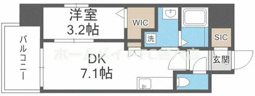 ブランシエスタ森ノ宮【7階】の間取り