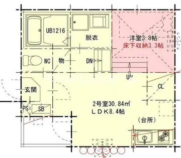 ハーモニーテラス鳴海町Ⅱ【1階】の間取り