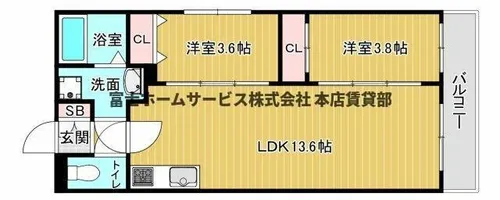 Tio住吉大社【3階】の間取り