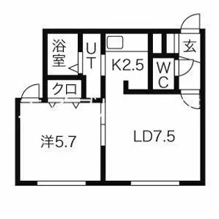 デュオール北野Ⅰ【201号室】の間取り