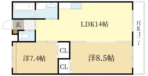 悠明館【501号室】の間取り