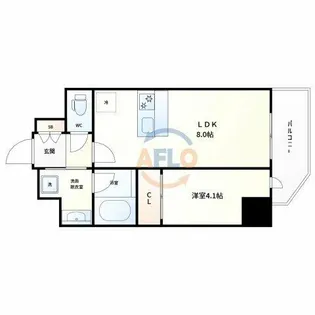 コンフォリア・リヴ北浜高麗橋【6階】の間取り