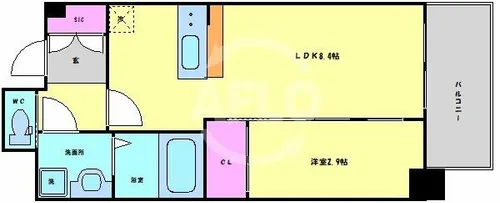 セレニテ天満橋アリア【9階】の間取り