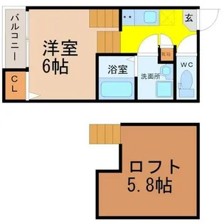 ハーモニーテラス姫宮町【2階】の間取り