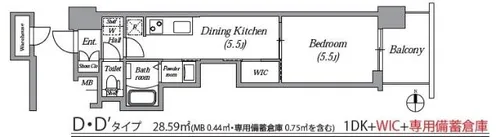 エステムコート名古屋平安通クチュール【11階】の間取り