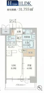 プランドール新北野【3階】の間取り