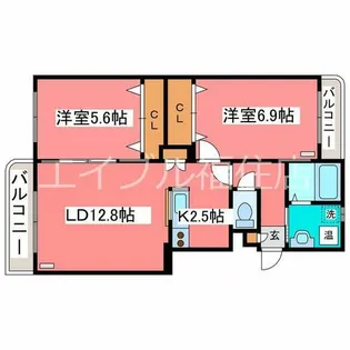エムズB【4階】の間取り