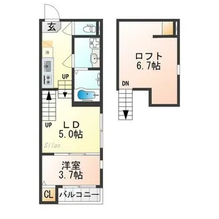 ハーモニーテラスフォース椥辻【1階】の間取り