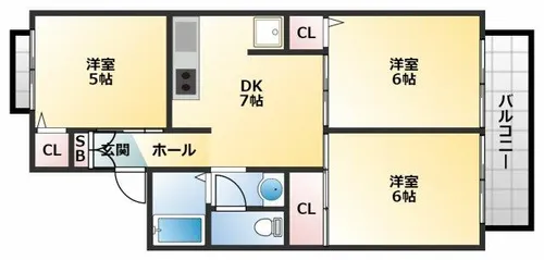 プランドール【207号室】の間取り