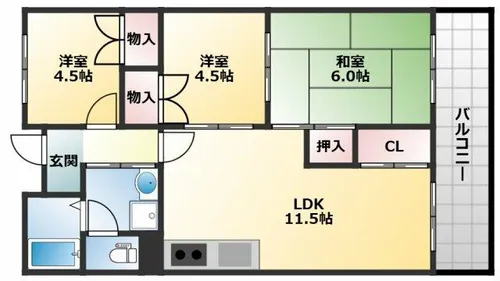 シャトーシュベルグ【2階】の間取り