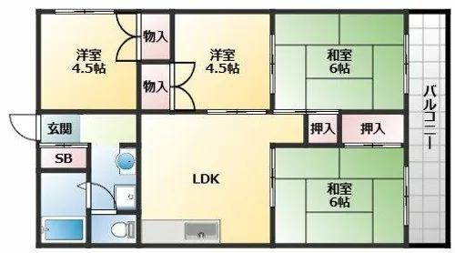 シャトーシュベルグ【2階】の間取り