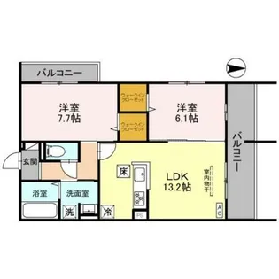 ヴァン ソレイユ 二条【1階】の間取り