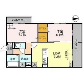 ヴァン ソレイユ 二条【3階】の間取り