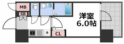 エスリード大阪NAGAHORI GATE【15階】の間取り