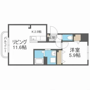 ファインディ西町【1階】の間取り