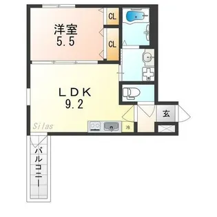 フジパレス松ノ浜【1階】の間取り