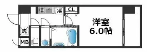 スプランディッド難波Ⅱ【12階】の間取り