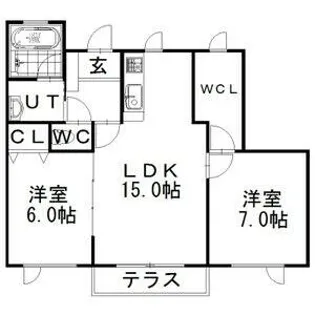 パルミラタウンC【1階】の間取り