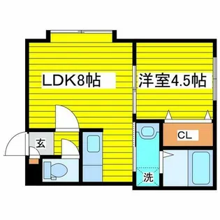 パークリュクスN18ロイヤルヴィラ【201号室】の間取り