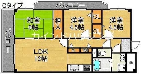 レジェロ住之江【2階】の間取り