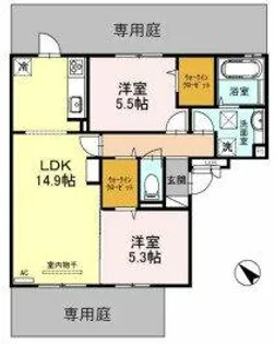 サニーヒルズ泉大津A棟【2階】の間取り