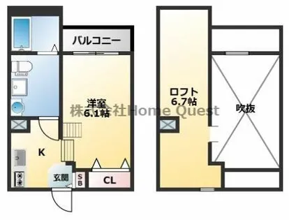 cocoti【105号室】の間取り