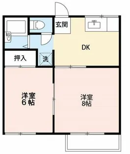フォレスト六名A【102号室】の間取り