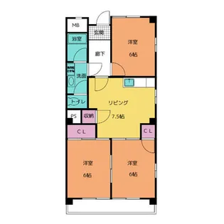 ファミール寺本【1階】の間取り