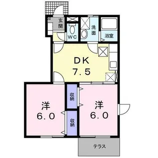 サウスパープル【1階】の間取り