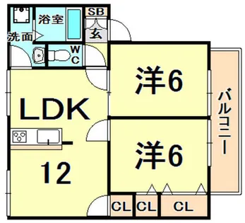 ハミング甲東園【1階】の間取り