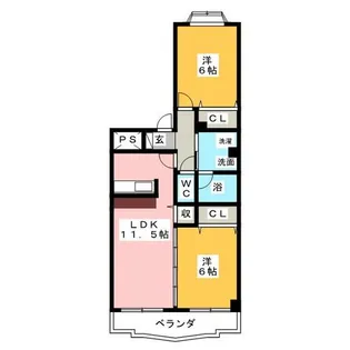 シャルマン【1階】の間取り