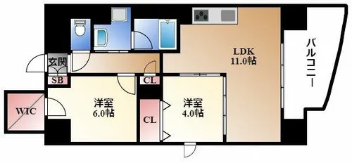 サンエスケーイワタ名城【3階】の間取り