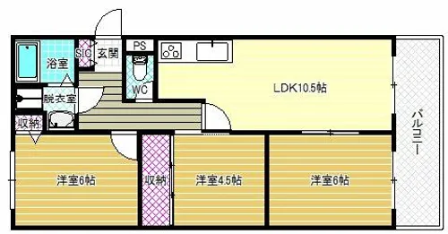 ハイグレード堅下【3階】の間取り