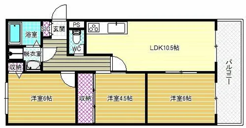ハイグレード堅下【3階】の間取り