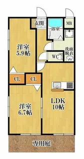 ガーデンコート丹南【2階】の間取り