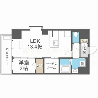プレサンスNEO九条ディアシス【4階】の間取り