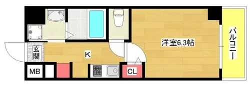 Metrosa弁天町【6階】の間取り