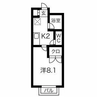 宇緒夢 弐番館【102号室】の間取り