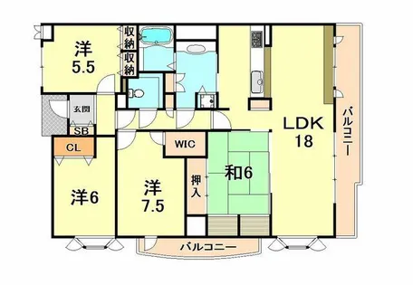 アーデンコート住吉川【3階】の間取り
