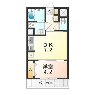 リアライズ長居公園通【4階】の間取り