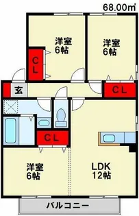 リビングタウン浅川 B棟【2階】の間取り