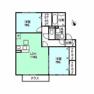 ガーデンテラス【102号室】の間取り