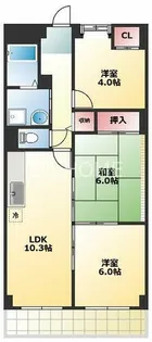 グランファミールさくらがわ【704号室】の間取り