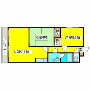 ルトロヴァイユ清田【205号室】の間取り