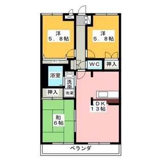 サニーヒル神ノ倉Ⅱ【2階】の間取り