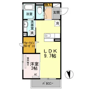 オオセンド北長尾【2階】の間取り